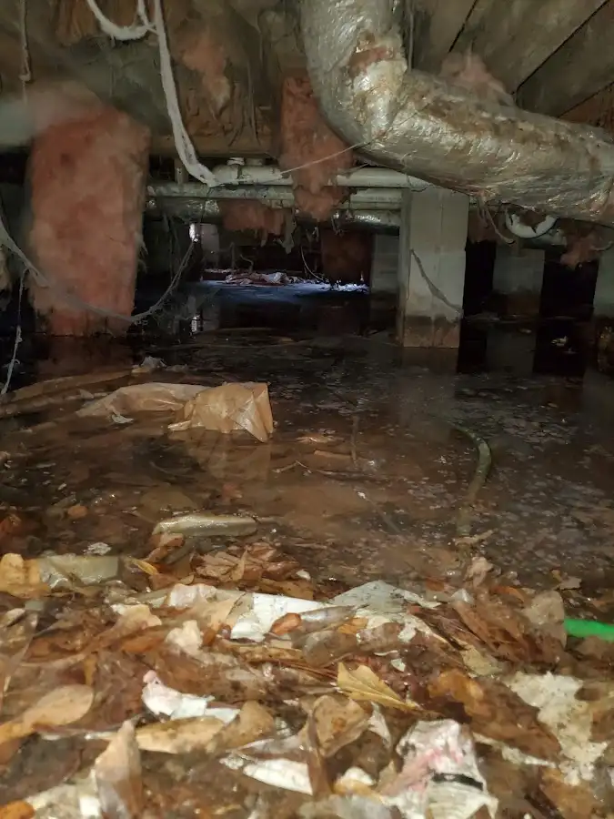 Crawl space flood assessment for Commercial Water Damage Restoration in Sandy
