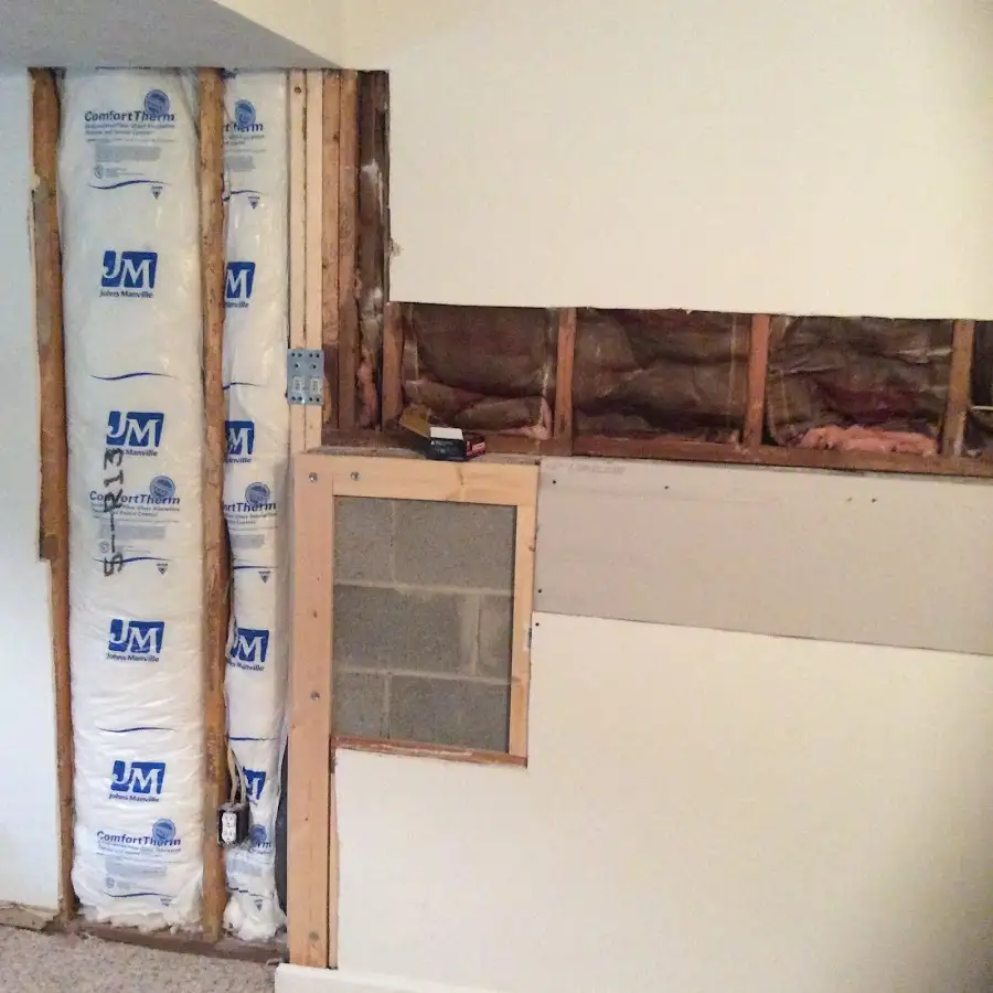 Wall insulation replacement during Basement Flood Cleanup in Sandy